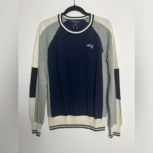 NEW Cutter & Buck Women's L‎ New England Patriots Colorblock 100% Cotton Sweater